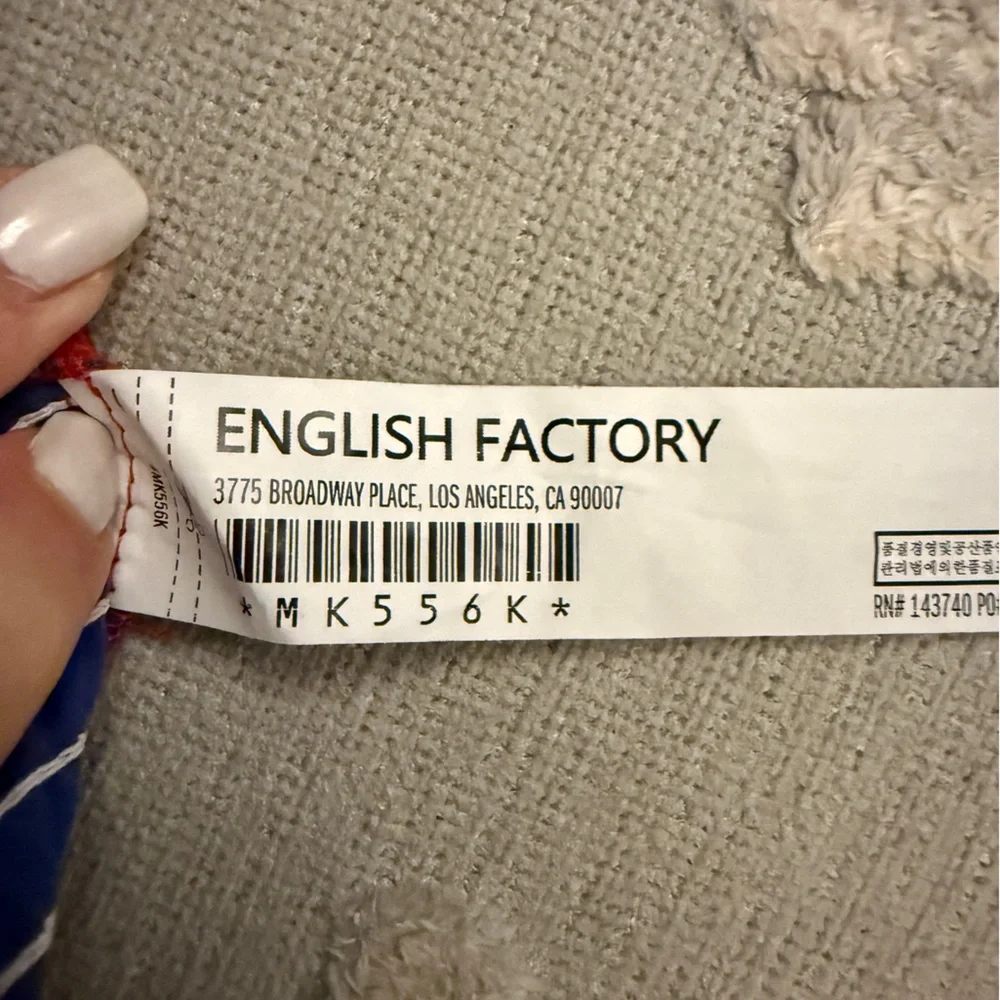 English Factory Red & Navy Smocked Tartan Tiered Ruffle Hem Skirt/top. Sz small - Picture 11 of 14